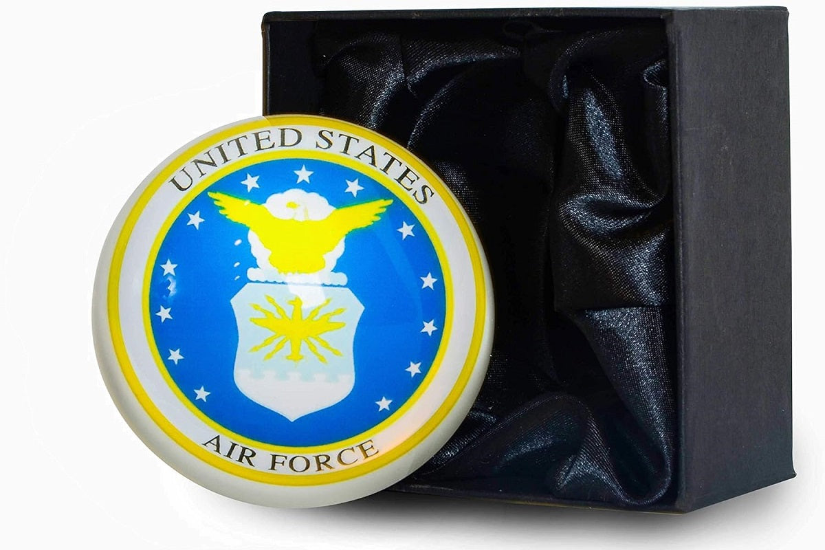 Crystal Paperweight - Air Force Edition, Military Holiday Gift