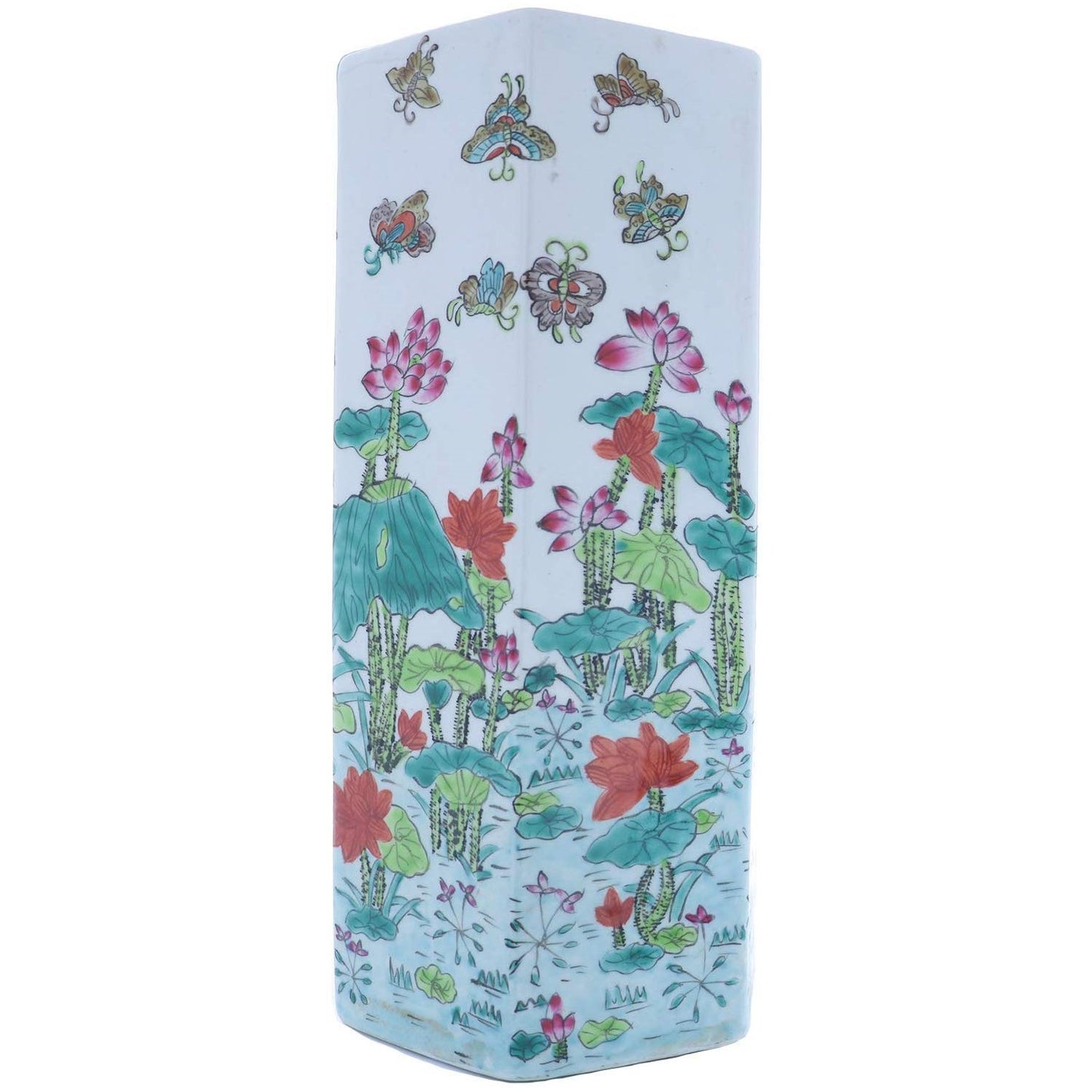 Dynasty Gallery 11" Porcelain Hexagon Lotus Vase