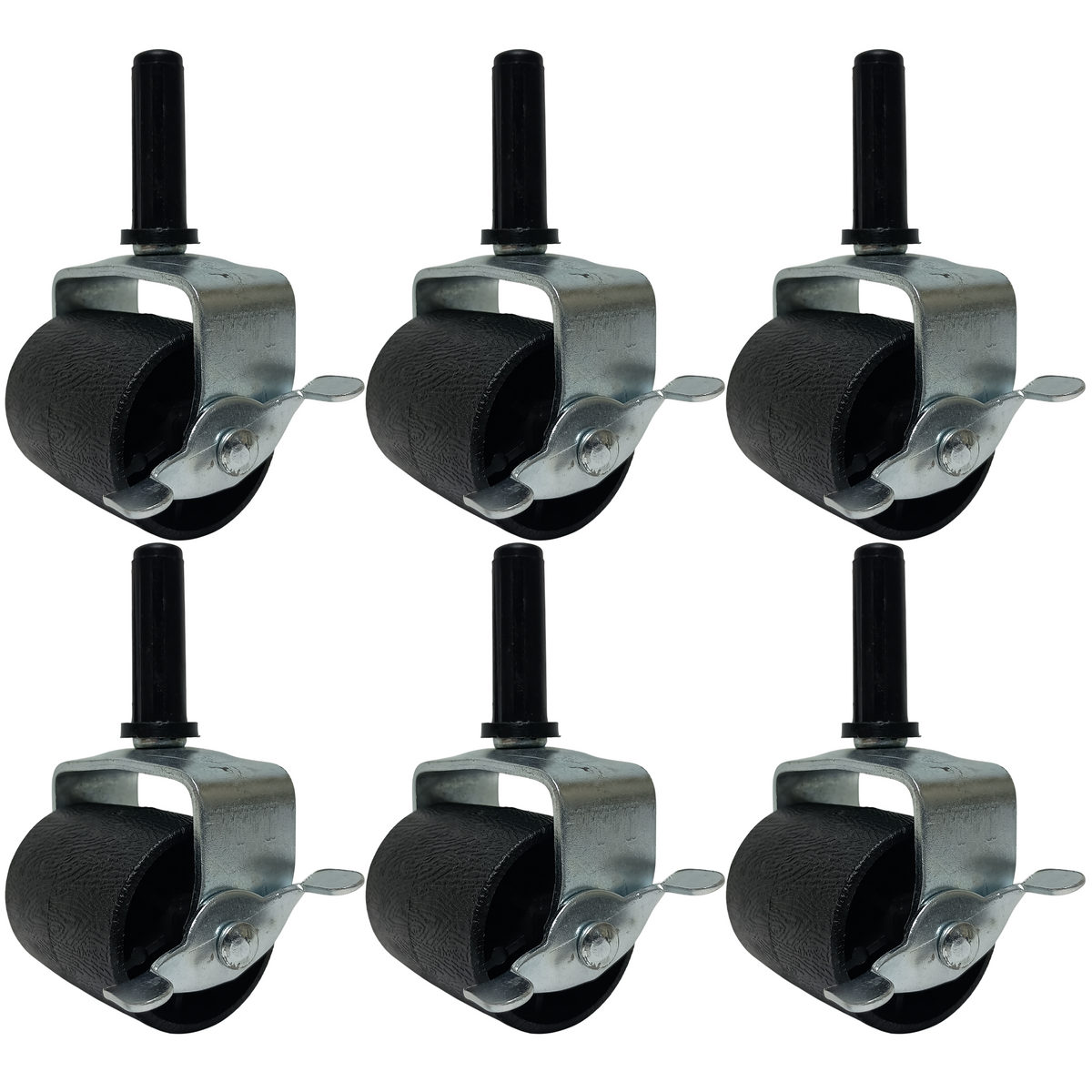 bedCLAW Set of 6 Replacement Bed Frame Rug Roller Casters 2"x2-1/4" with Brakes