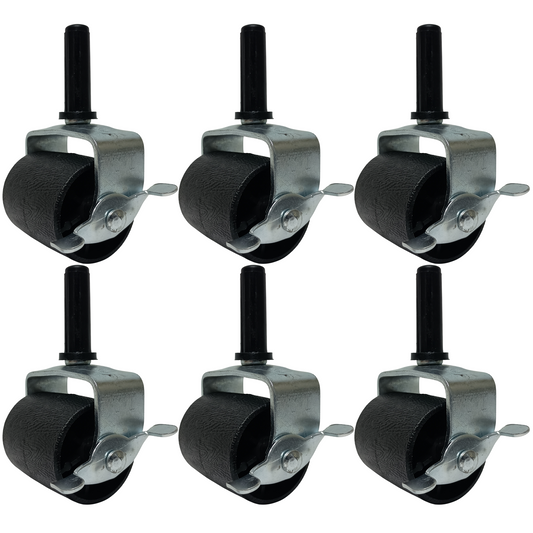 bedCLAW Set of 6 Replacement Bed Frame Rug Roller Casters 2"x2-1/4" with Brakes