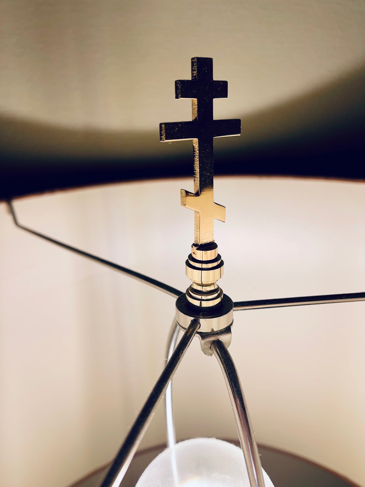 Art Finial - Brass Orthodox Cross, Set of 2 - Religious Art for your Lamps!