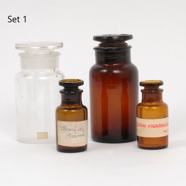 Assorted Found Vintage Glass Apothecary Bottles