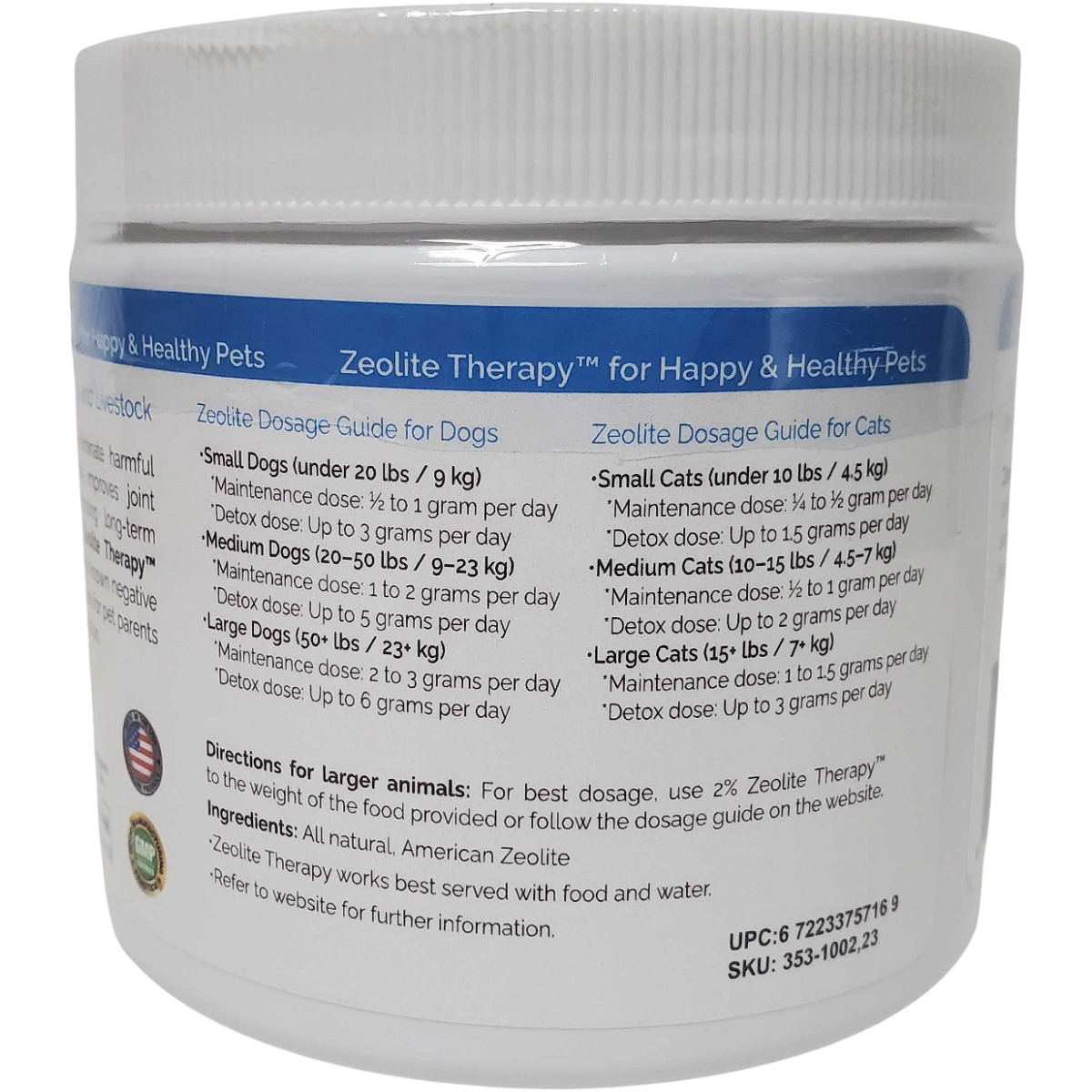 Zeolite Therapy™ for Cats and Dogs 16 oz. The Natural Detox Solution