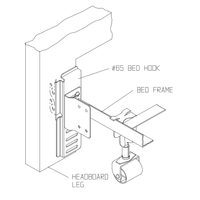Thumbnail for #65 Adapto-Hook Bolt-On to Hook-On Conversion Brackets for Headboard & Footboard Attachment, Set of 2