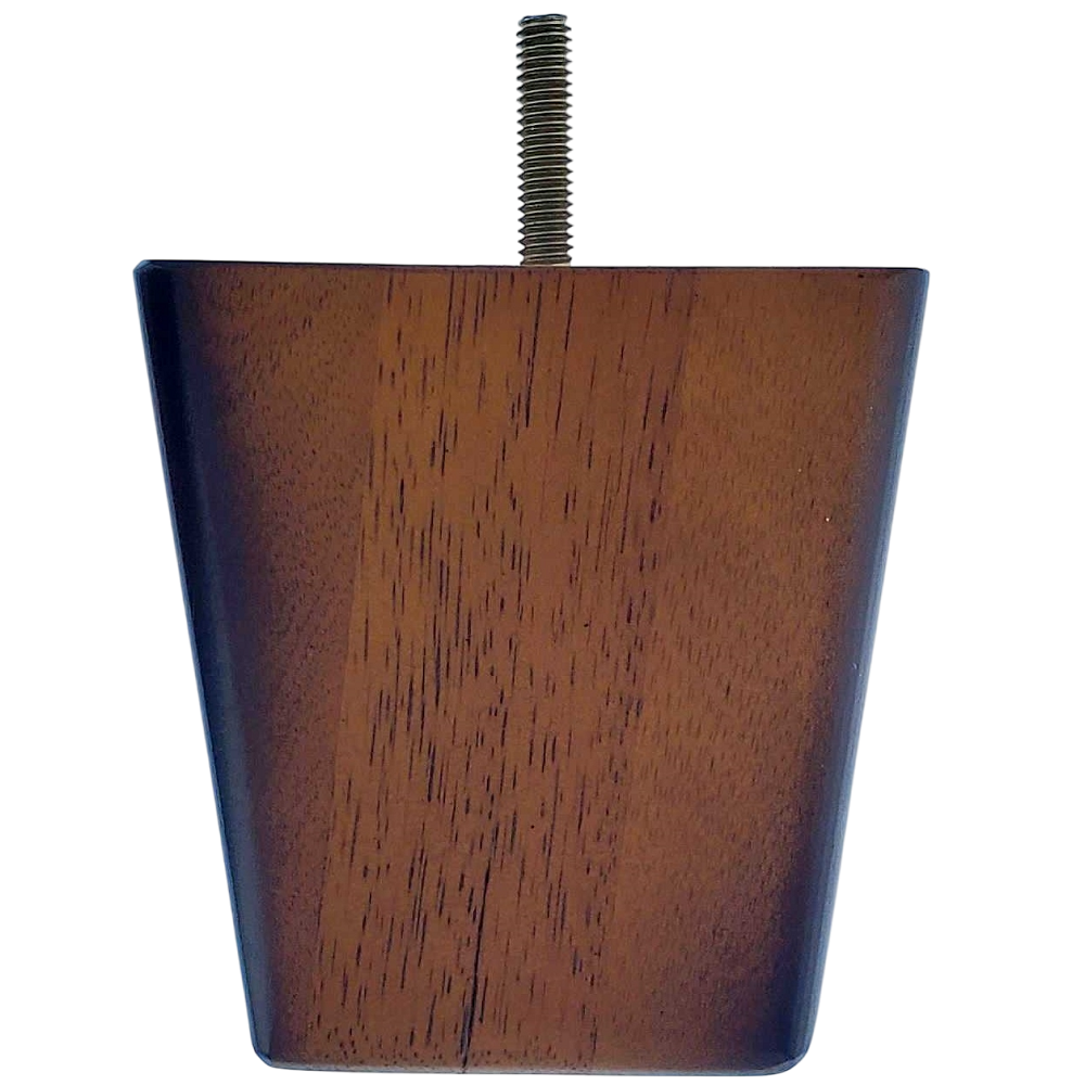 Leg Daddy 4" Medium Brown Finish Square Tapered Wooden Sofa Leg, Set of 4