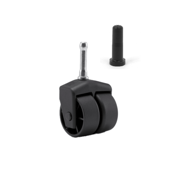 Replacement Bed Frame Casters with Insert Plugs, Non-Brake, Set of 4