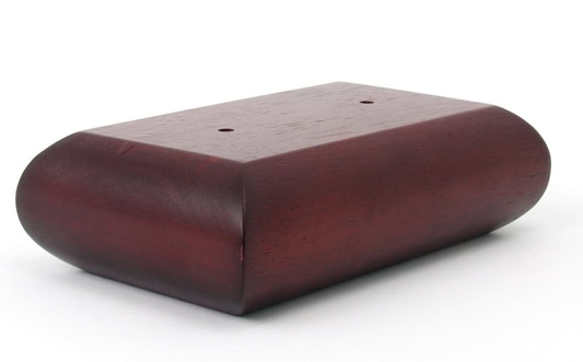 Leg Daddy 2-3/4" Rectangular Dark Cherry Finish Sofa Leg, Set of 4