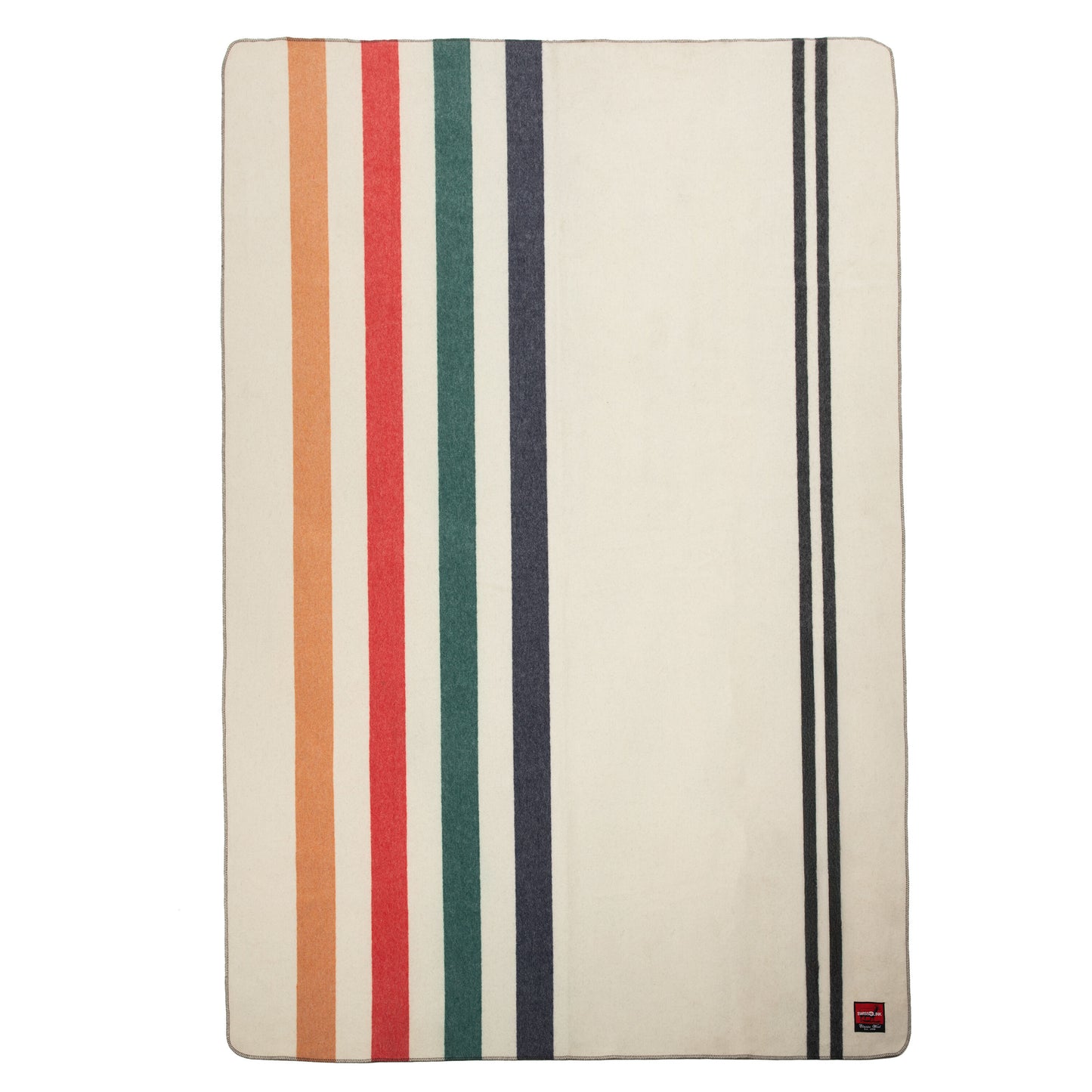 Americana Striped Classic 80% Wool Blanket 84" x 60"