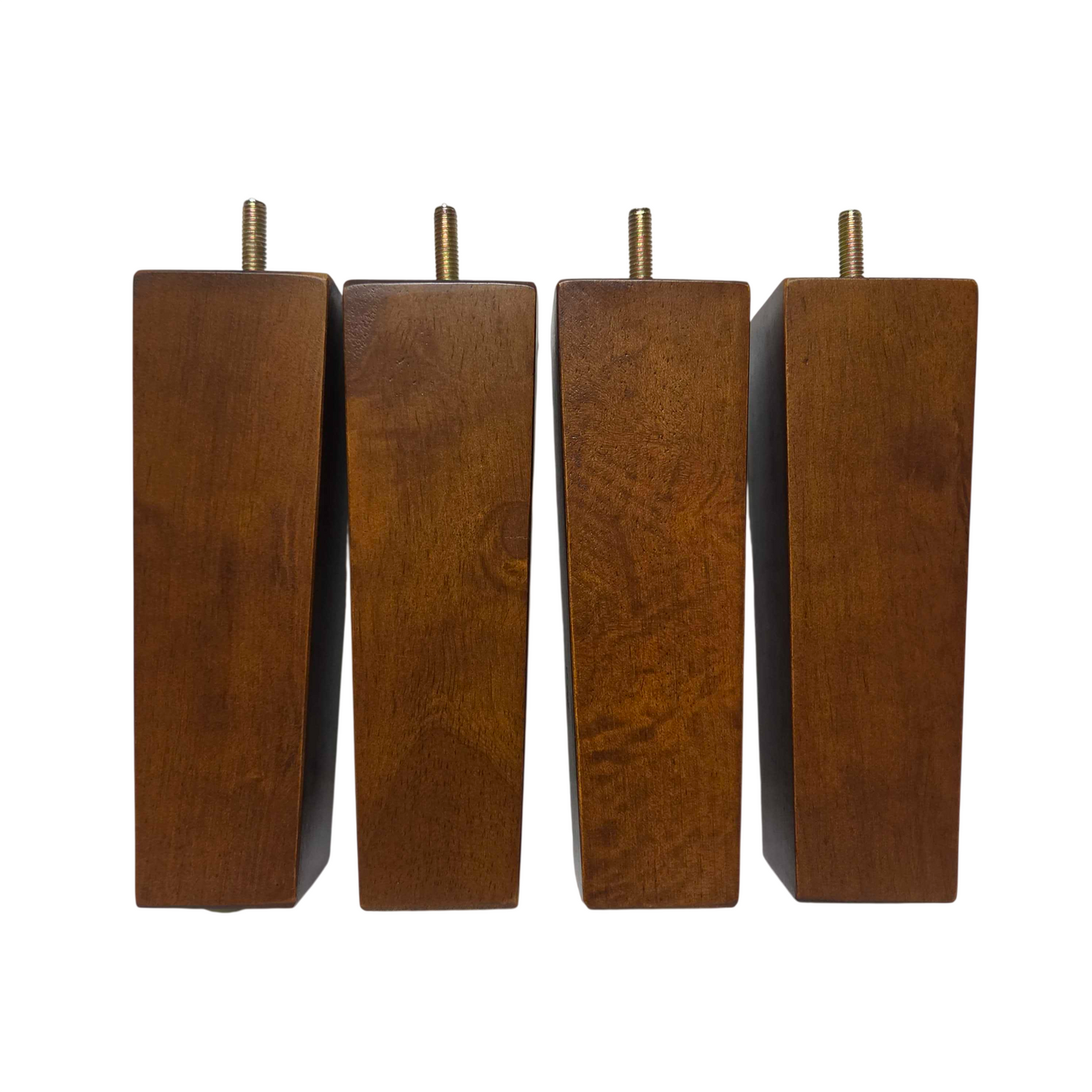 Leg Daddy 7" Walnut Finish Tapered Wood Sofa Leg, Set of 4