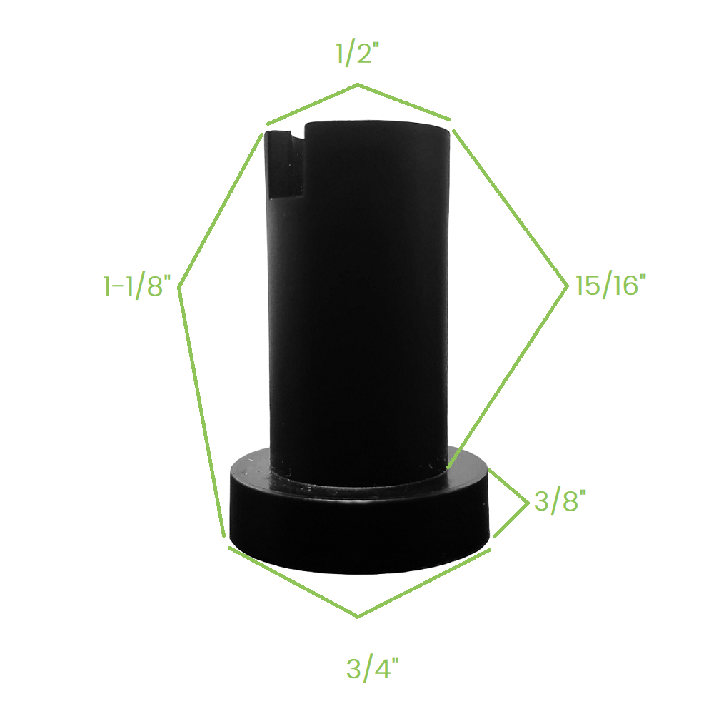 Plastic Bed Frame Insert Plugs for 3/8" Threaded Glides, Casters, Sock