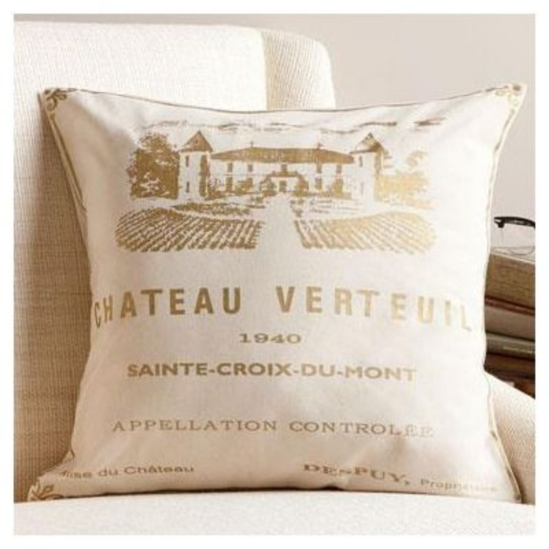 Chateau Verteuil Cream and Gold Decorative Pillow