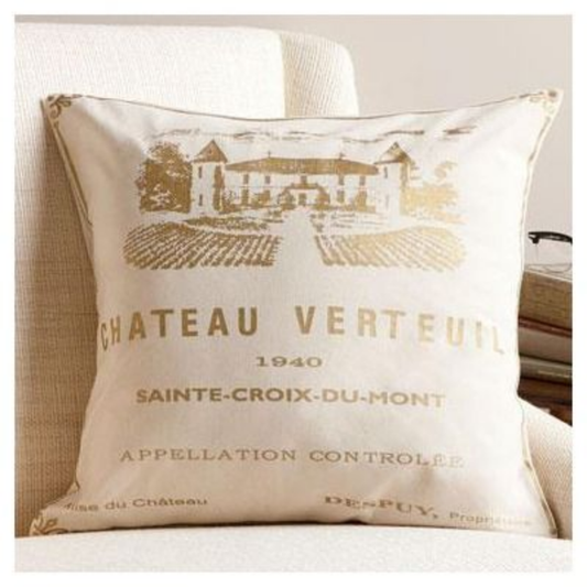 Chateau Verteuil Cream and Gold Decorative Pillow