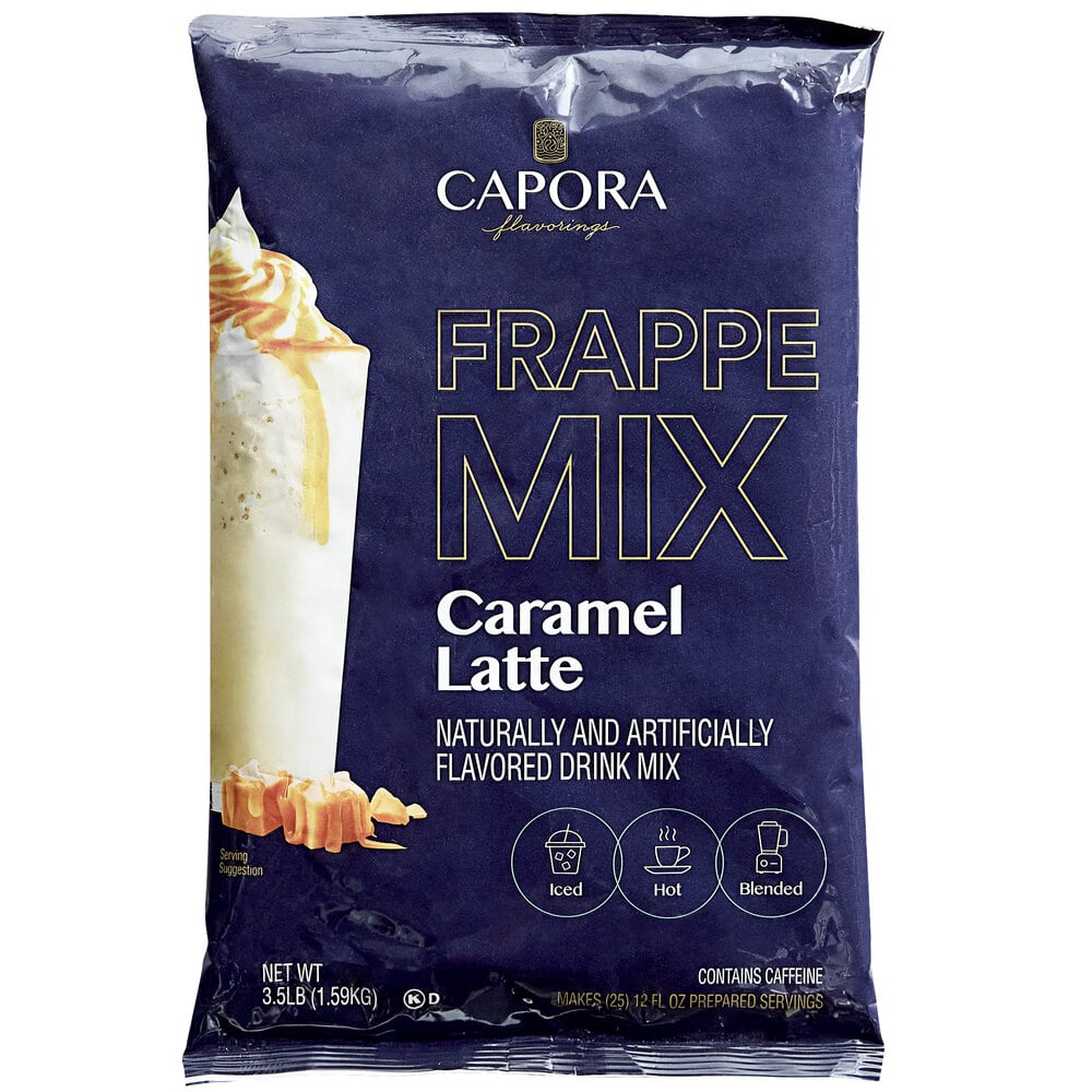 Capora 3.5 lb. Caramel Latte Frappe Mix, Coffee Shop Quality, Barista Approved