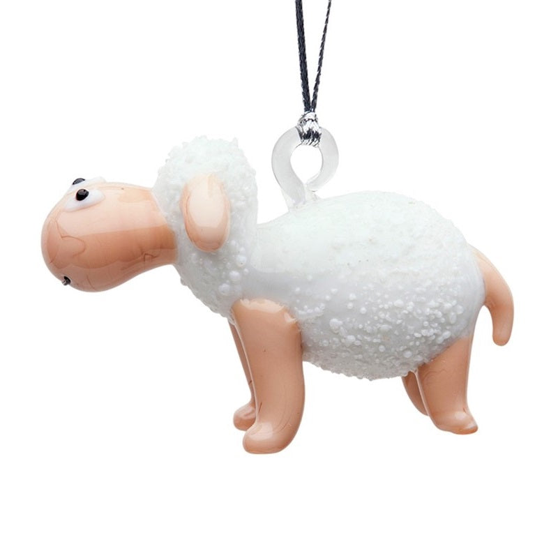 Dynasty Gallery Glassdelight White Sheep Christmas Ornament Decoration