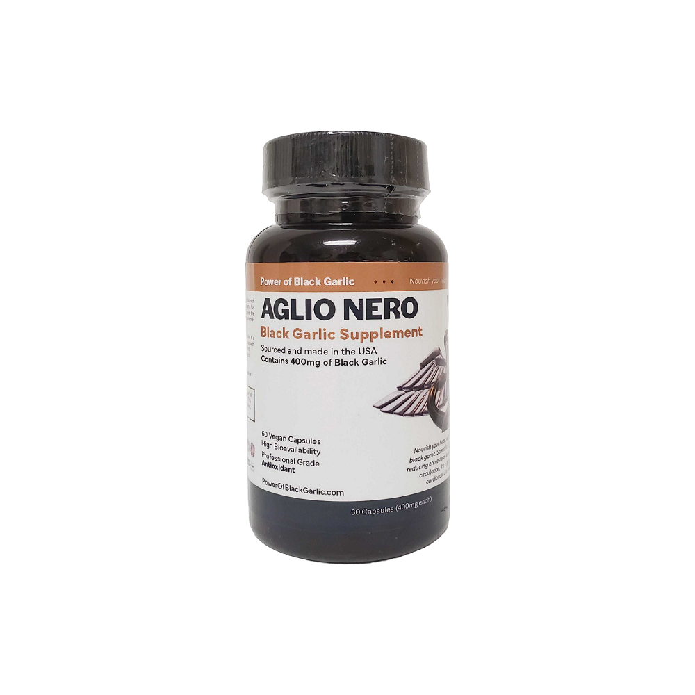 Aglio Nero Black Garlic Supplement, 400mg, 60 ct. Pro Grade Antioxidant