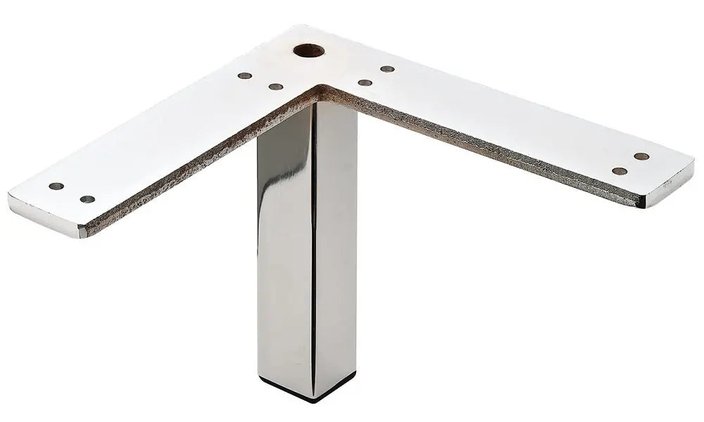 Hafele 5-1/16" Polished Chrome Steel Corner Furniture Leg (129mm) Tall Hafele