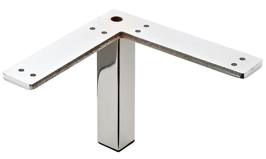 Hafele 5-1/16" Polished Chrome Steel Corner Furniture Leg (129mm) Tall Hafele