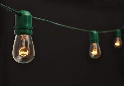24 Socket Heavy-Duty Outdoor String Light Kit with S14 Bulbs, 56 feet, Green