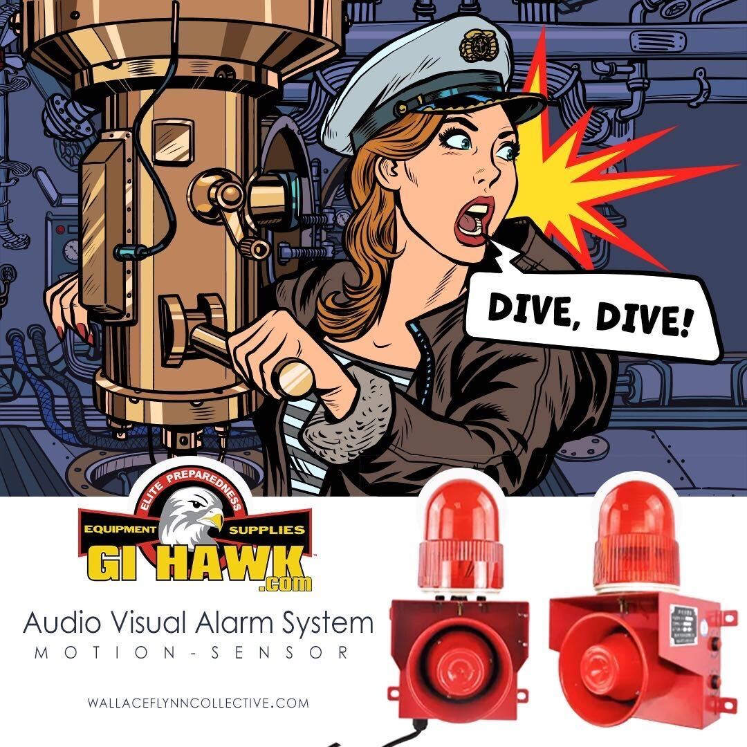 GI HAWK Motion Sensor Audible Visual Warning Trip Alarm 110v