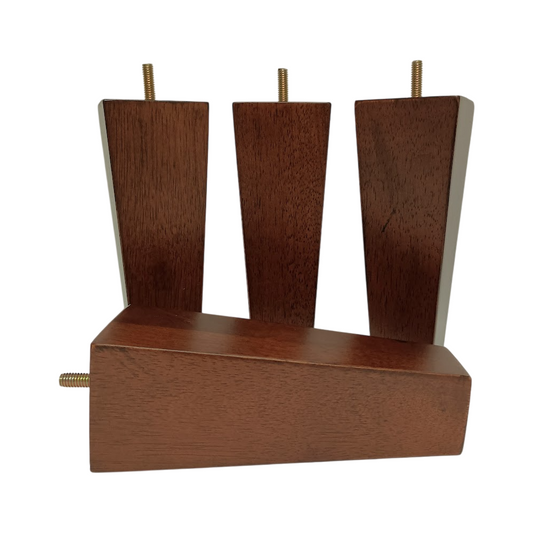 Leg Daddy 7" Walnut Tapered Pyramid Sofa Leg, Set of 4