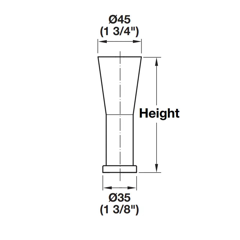 Hafele 634.52.411 Polished Aluminum 4-3/4" Foot, M8 Hanger Bolt, Set of 4 Häfele America Co.
