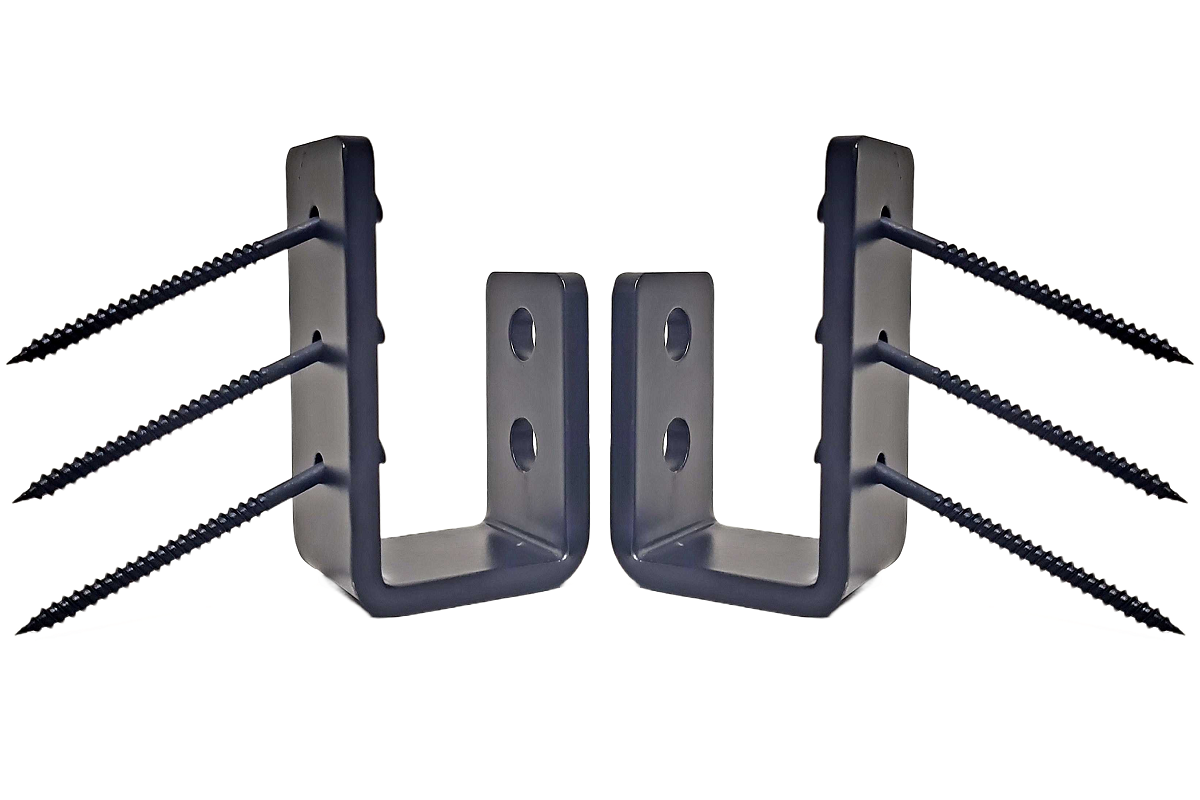 Armor Grade Carbon Steel 2x4 Barricade Brackets Outside Gate Door Stop Security