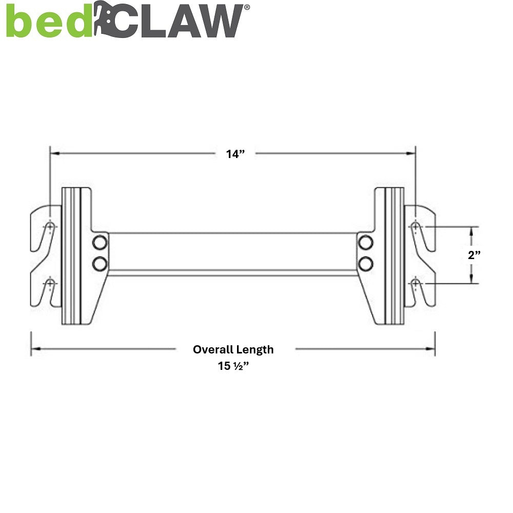 Short Steel Hook-On Bed Rails for Headboard/Footboard Storage or Retail Display