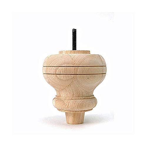 Leg Daddy 4-3/4" Unfinished Spool Foot Sofa Leg, Set of 2