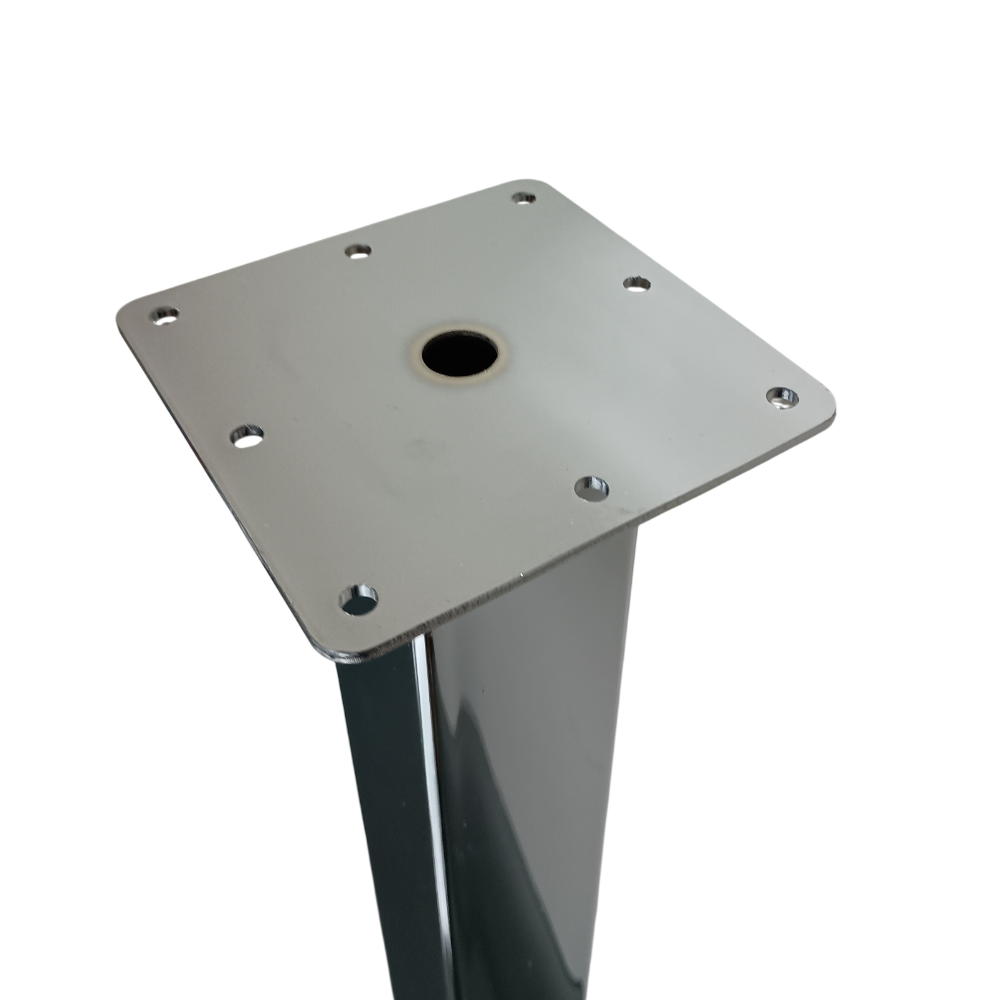 Hafele 635.36.470 Square Polished Chrome Steel 28" Table Leg, Set of 4
