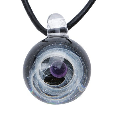 Dynasty Gallery Glass Celestial Black and Purple Pendant Necklace