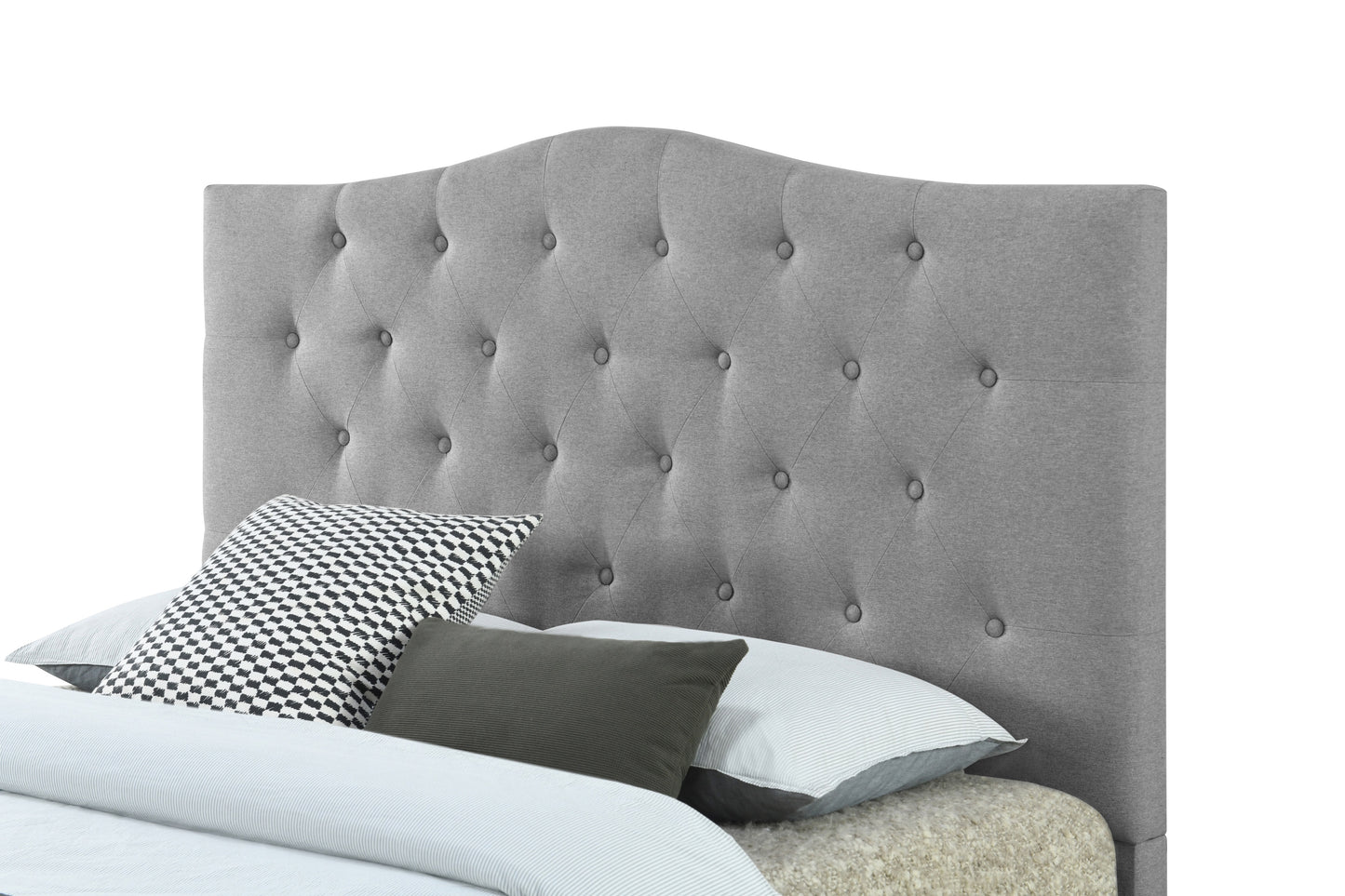 Full/Queen Bed Size Maya Grey Upholstered Bolt-On Headboard