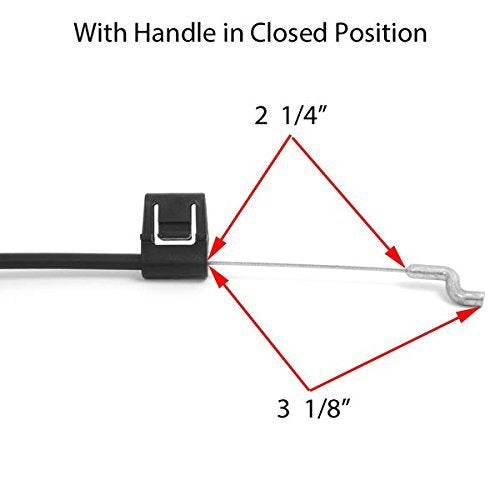 Recliner Parts: 38-1/4" Black D Ring Pull Cable Assembly