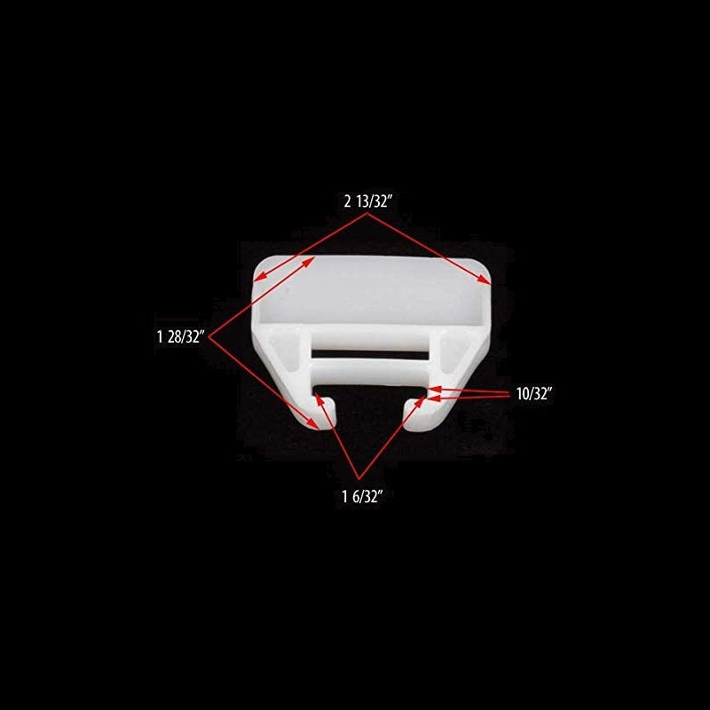 White Self-Lubricating Polyethylene Back Drawer Track Slide Bearing - Set of 5