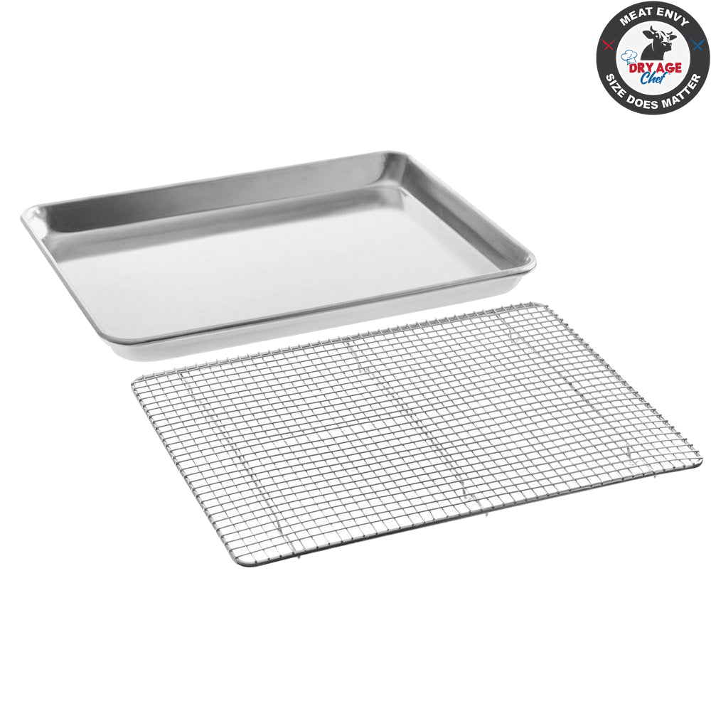 Dry Age Chef Large Beef Rack, Pan, Hybrid Cutting Board & Knife Savings Package