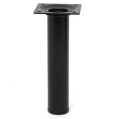 Hafele 6" Cylindrical Black Semi-Gloss Steel Furniture Leg, Set of 4 Häfele America Co.