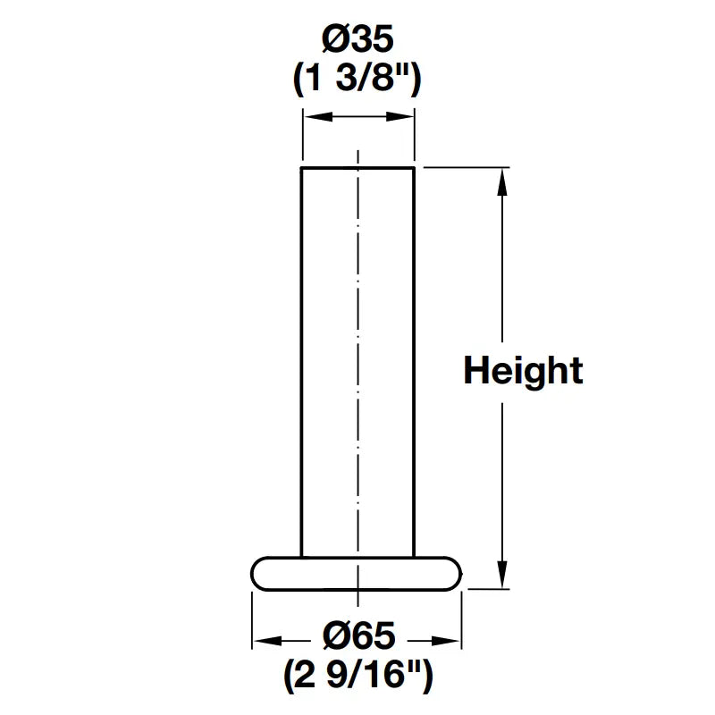 Hafele 634.55.461 Brushed Aluminum 3-15/16" Foot, M8 Hanger Bolt, Set of 4 Häfele America Co.