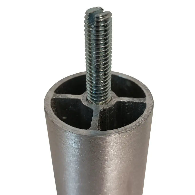 Hafele 634.55.411 Brushed Aluminum 4-1/8" Foot, M8 Hanger Bolt Furniture Leg Häfele America Co.