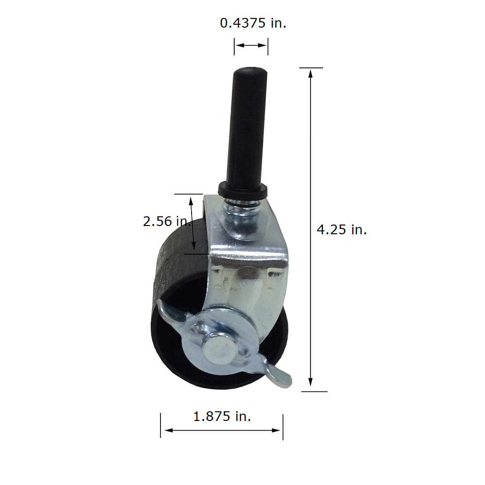 bedCLAW Set of 6 Replacement Bed Frame Rug Roller Casters 2"x2-1/4" with Brakes