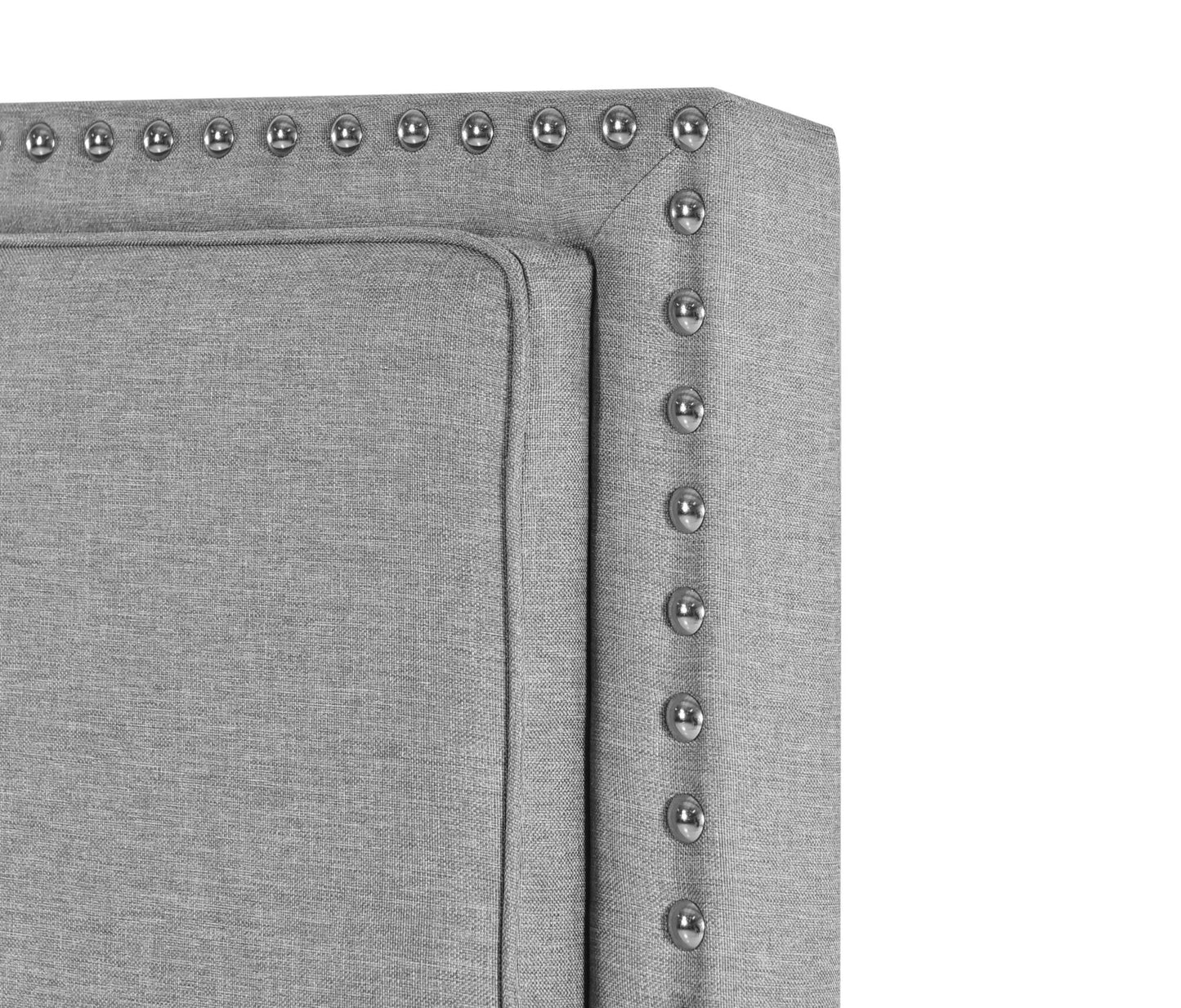 Full/Queen Eleanor Grey Upholstered Bolt-On Headboard