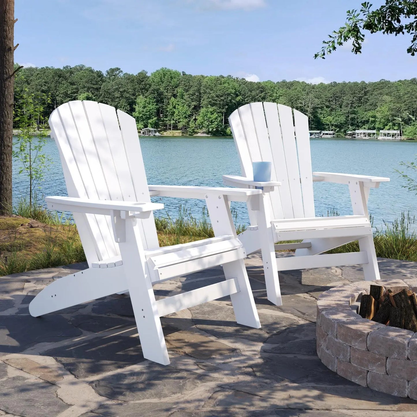 St Simons Outdoor Curved Back Adirondack Chair SoPoly