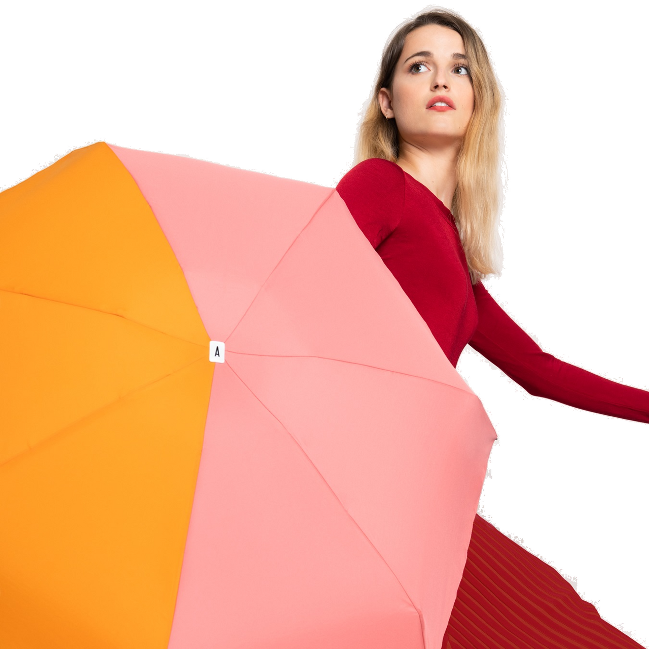 Anatole Micro Folding Umbrella - Josephine - Pink/Orange