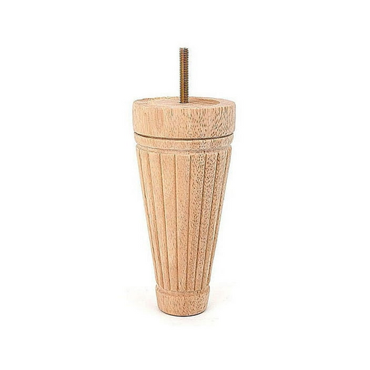 Leg Daddy 7" Cylindrical Tapered Unfinished Wooden Sofa Leg, Set of 4