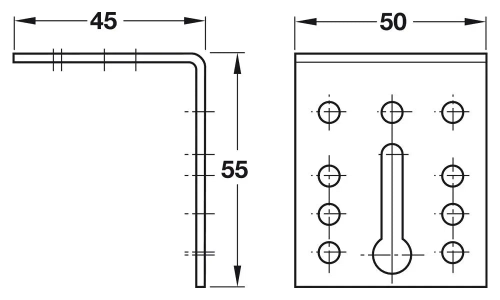 Hafele 558.12.943 General Purpose Mounting Plate with Key Hole Slot, Set of 4 Hafele