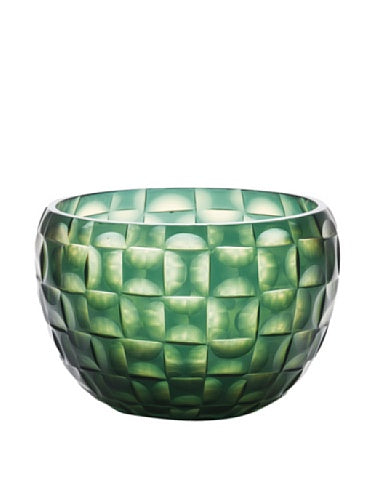 Dynasty Gallery Woven Facets Green Bowl, 8.5" Wide