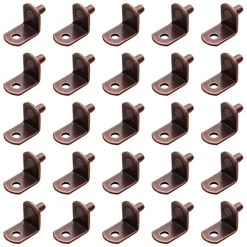 Hafele 282.11.110 Bronze 1/4" Metal Shelf Supports with Securing Hole (25 Pack) Hafele