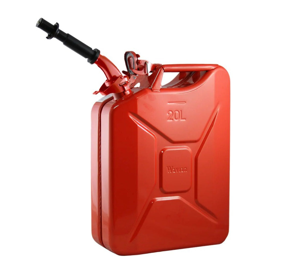 20 Liter Wavian USA Leakproof Steel Jerry Gas Can for Gasoline, Kerosene, Diesel