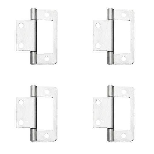 Hefele 351.95.914 Fixed Pin Steel Inset Doors Flush Hinge, Length 50mm, Set of 4