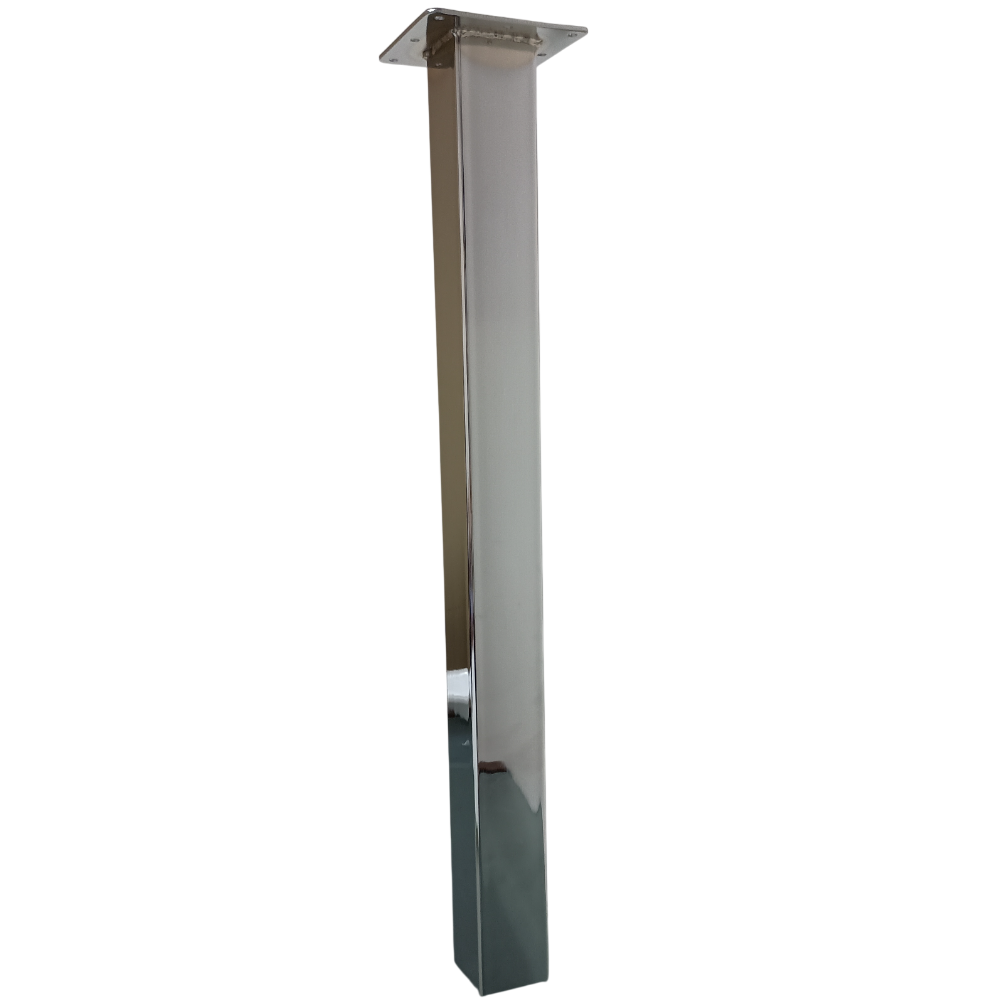 Hafele 635.36.470 Square Polished Chrome Steel 28" Table Leg, Set of 4