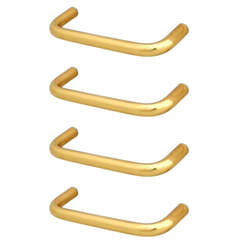 Hafele 116.39.848 Polished Lacquered Brass Pull Handle, Set of 4