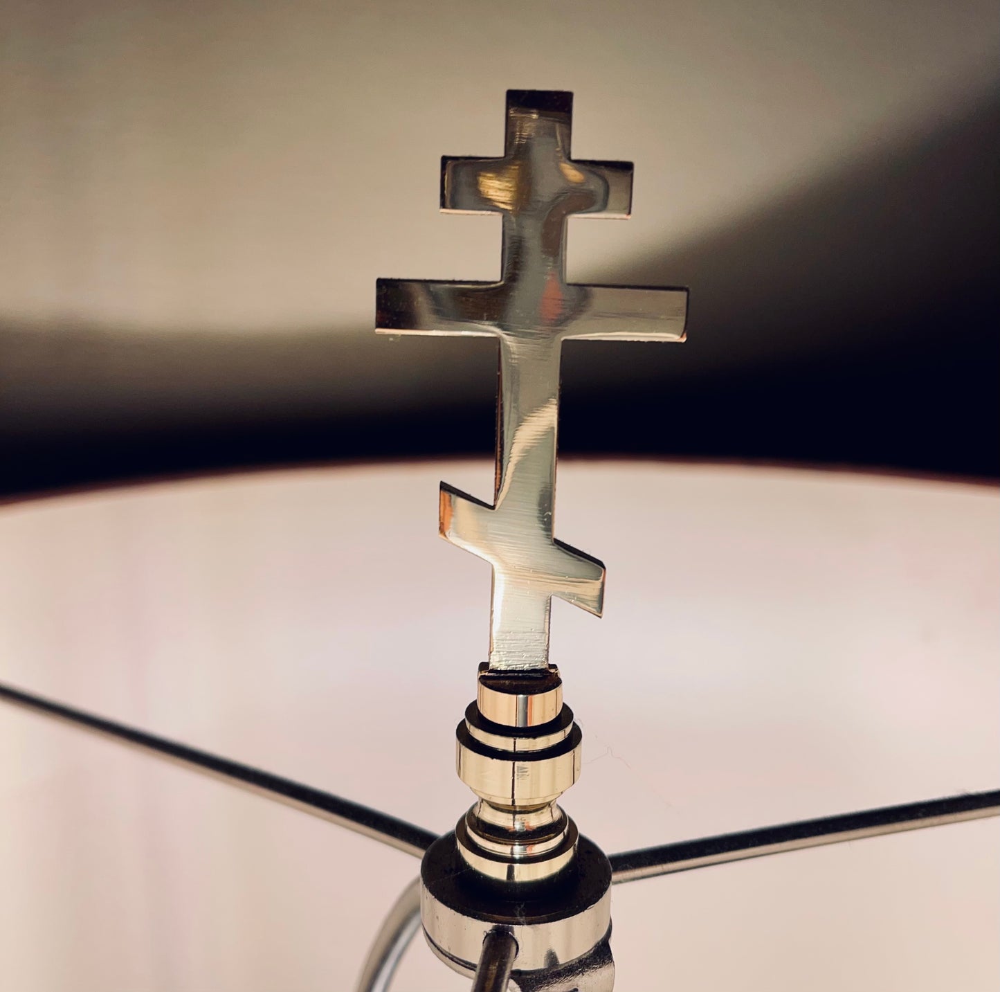 Art Finial - Brass Orthodox Cross, Set of 2 - Religious Art for your Lamps!